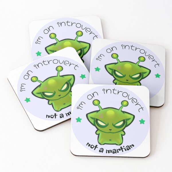 Item preview, I'm an Introvert Not a Martian Sticker designed and sold by browniebazooka.