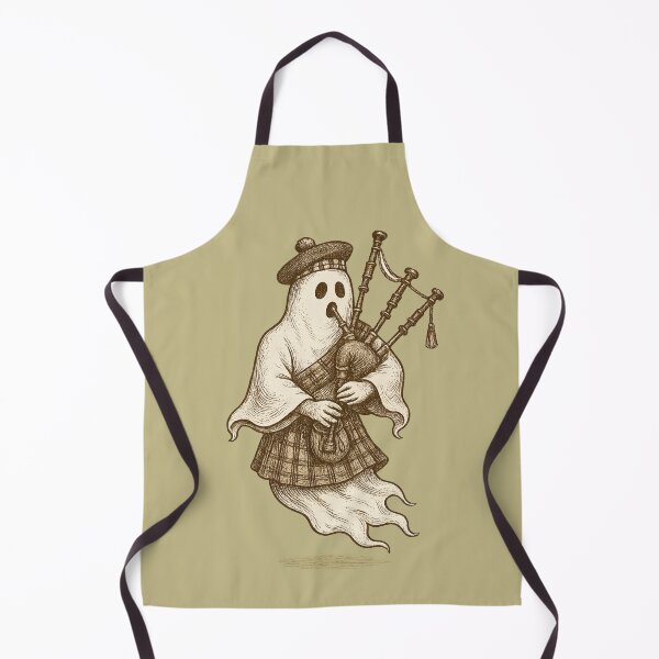 Item preview, Ghost Bagpiper Scottish Music Halloween Vintage Etching Design designed and sold by Meandmyshop.