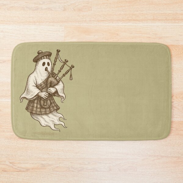 Item preview, Ghost Bagpiper Scottish Music Halloween Vintage Etching Design designed and sold by Meandmyshop.