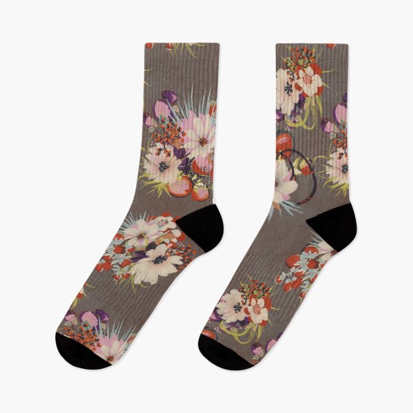 Item preview, Modern Ikebana Floral on Brown designed and sold by Kathryn-Designs.
