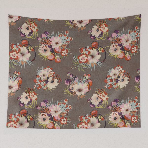 Item preview, Modern Ikebana Floral on Brown designed and sold by Kathryn-Designs.