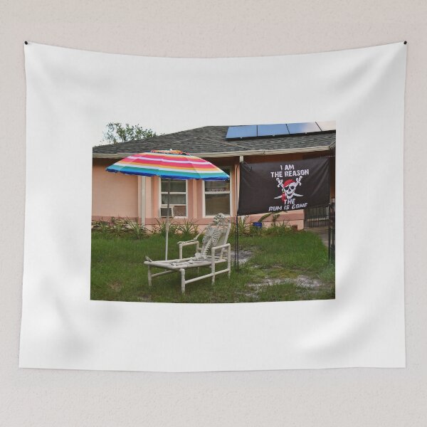 Item preview, Skeleton Relaxing Under Umbrella designed and sold by MercerImages.