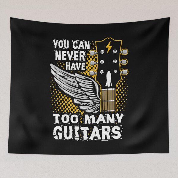 Item preview, You Can Never Have Too Many Guitars - Vintage Winged Headstock Musician Design designed and sold by Dmetalx Art Apparel.