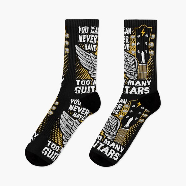 Item preview, You Can Never Have Too Many Guitars - Vintage Winged Headstock Musician Design designed and sold by Dmetalx Art Apparel.