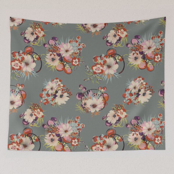Item preview, Modern Ikebana Floral on Sage Green designed and sold by Kathryn-Designs.