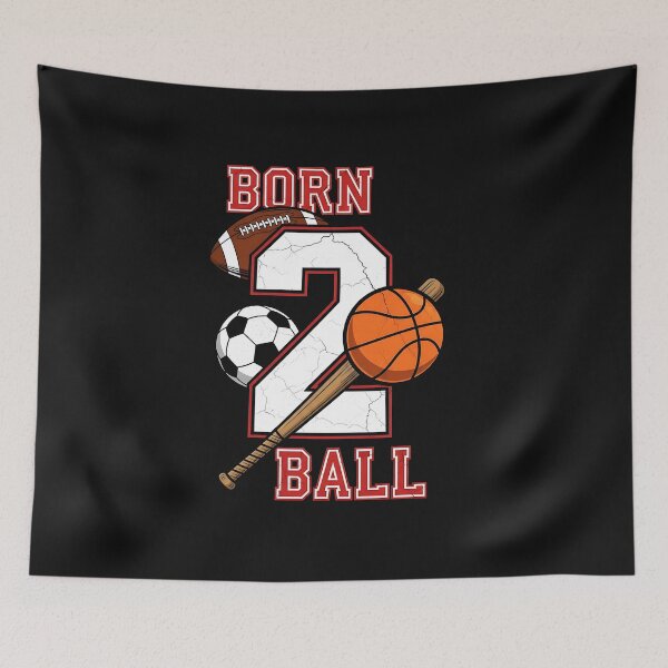 Item preview, Born 2 Ball 2nd Birthday Sports 2 Year Old Boy Second Bday designed and sold by facegm.