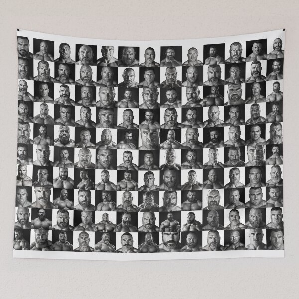 Item preview, B&W Bodybuilder Grid designed and sold by BeautyofMasc.