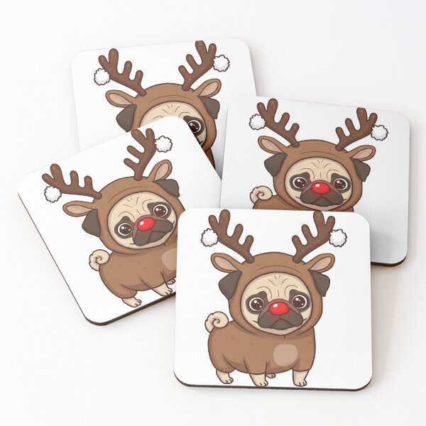 Item preview, Cute Reindeer Pug designed and sold by EastEndTownie.