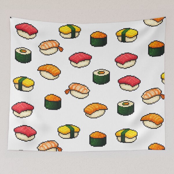 Item preview, Cute 8-Bit Sushi Pattern | Kawaii Pixel Art Japanese Food Design designed and sold by Beezy-Kneez.