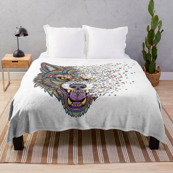 Item preview, Psychedelic Mandala Wolf T-Shirt | Trippy Spirit Animal Visionary Art Tee designed and sold by DotsNSoul.