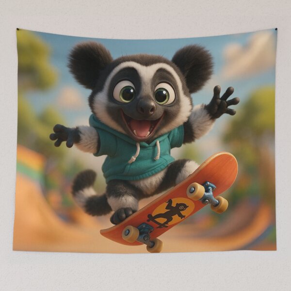 Item preview, Skater Indri Lemur designed and sold by Sillytoe.