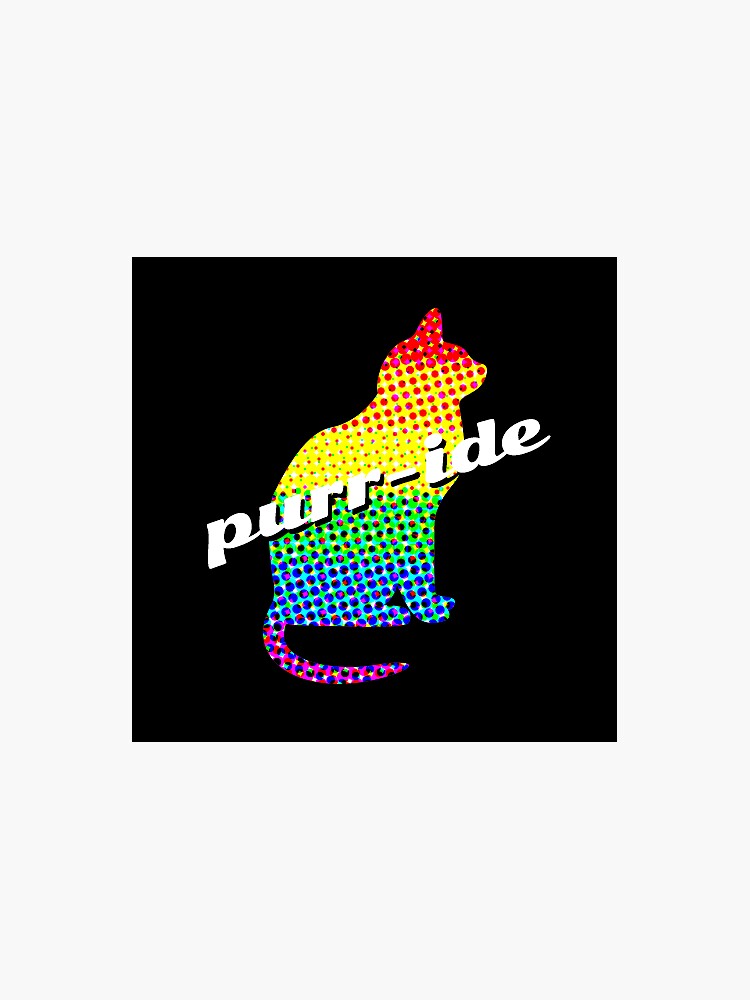 Gay Pride Purr-ide Sticker, LGBT+ Rainbow Cat Sticker by sparkpress