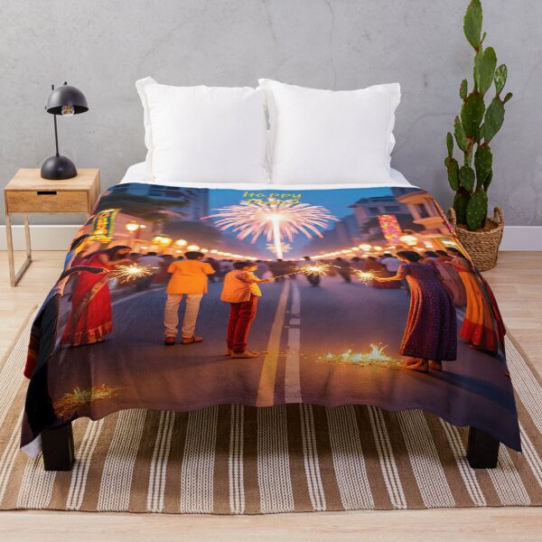 Aperçu de l'œuvre Joyeux Diwali créée et vendue par AwesomeDigiShop.