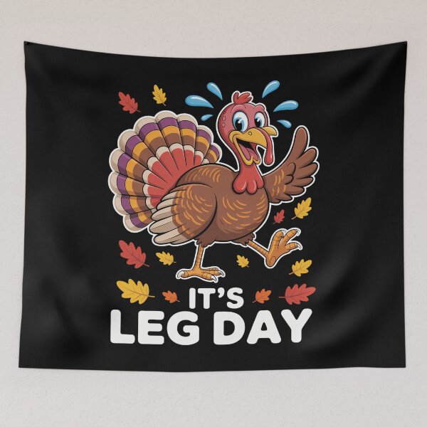 Item preview, It's Leg Day Turkey Running Funny Thanksgiving Turkey Day designed and sold by brynatshop.