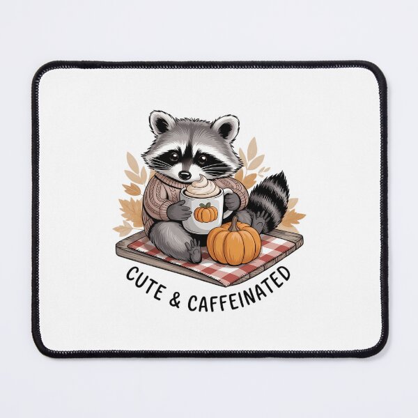 Item preview, Cute & Caffeinated Raccoon Fall designed and sold by brynatshop.