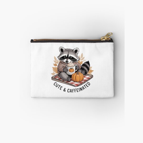 Item preview, Cute & Caffeinated Raccoon Fall designed and sold by brynatshop.