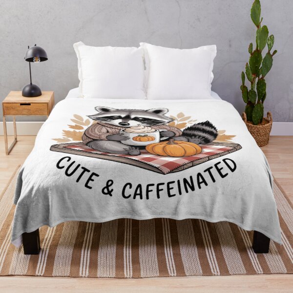Item preview, Cute & Caffeinated Raccoon Fall designed and sold by brynatshop.