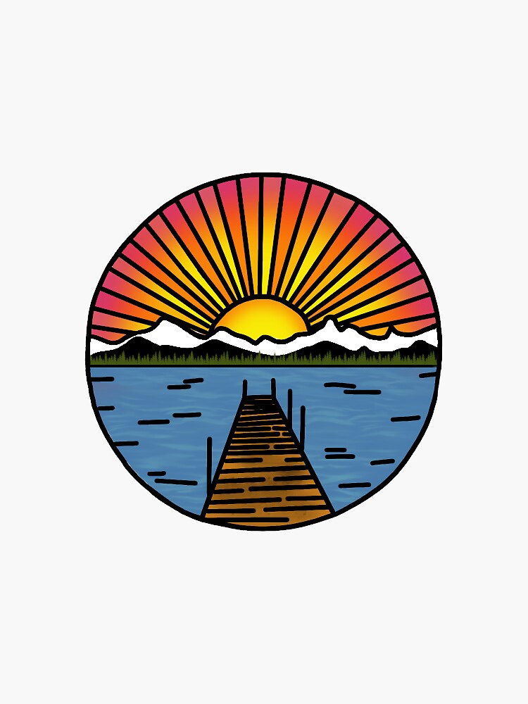 Sunset Dock by Stickers-By-Sam
