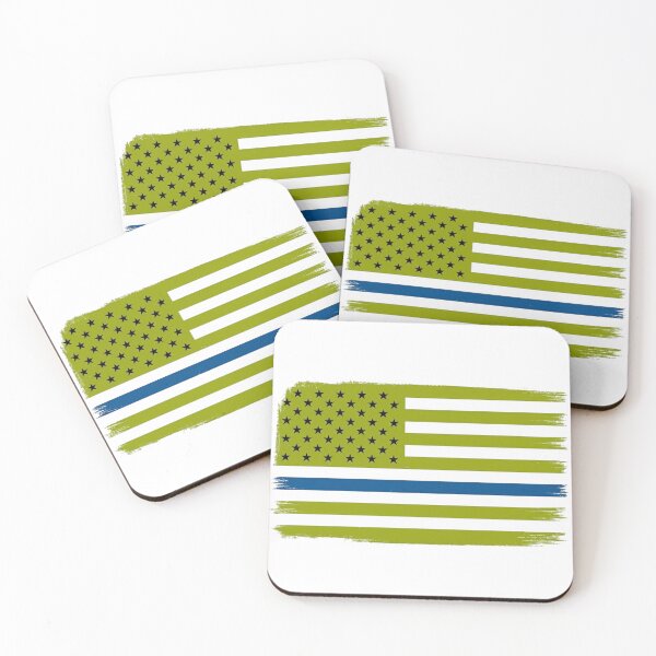 Item preview, Green Thin Blue Line Patriot Flag designed and sold by CoffeeNJesus.