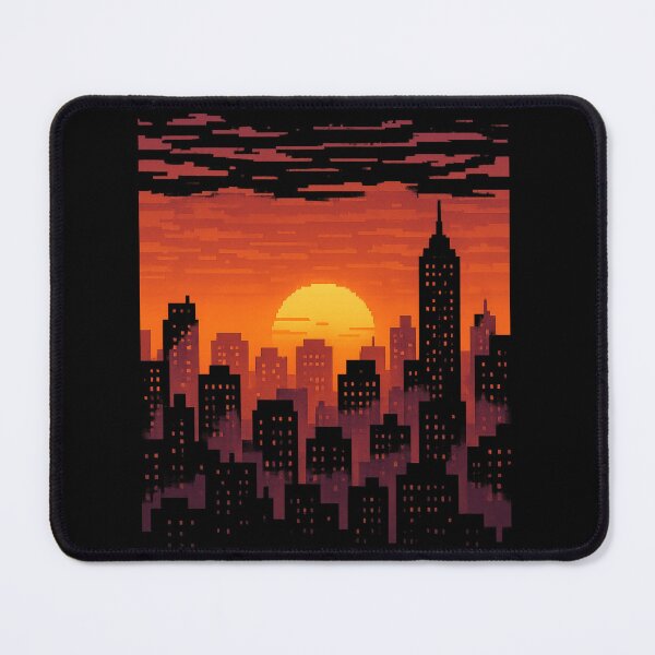 Item preview, Pixel Sunset Over City Skyline designed and sold by bashhonkdesign.