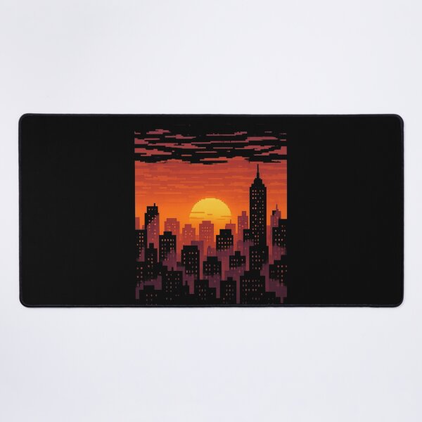 Item preview, Pixel Sunset Over City Skyline designed and sold by bashhonkdesign.