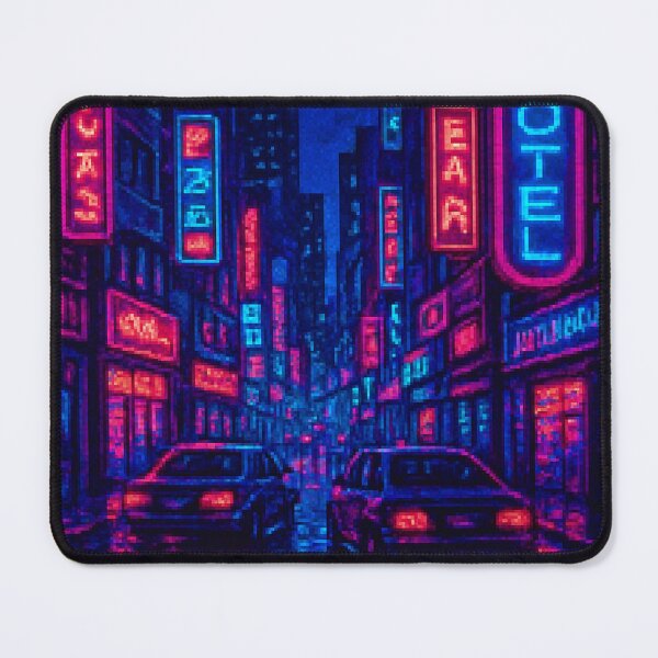 Item preview, Neon Night Pixel City – 16-Bit Cyberpunk Vibes designed and sold by bashhonkdesign.