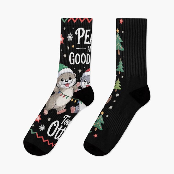 Item preview, Christmas Otters Cute Otter Xmas Ugly Matching designed and sold by VladoZork.