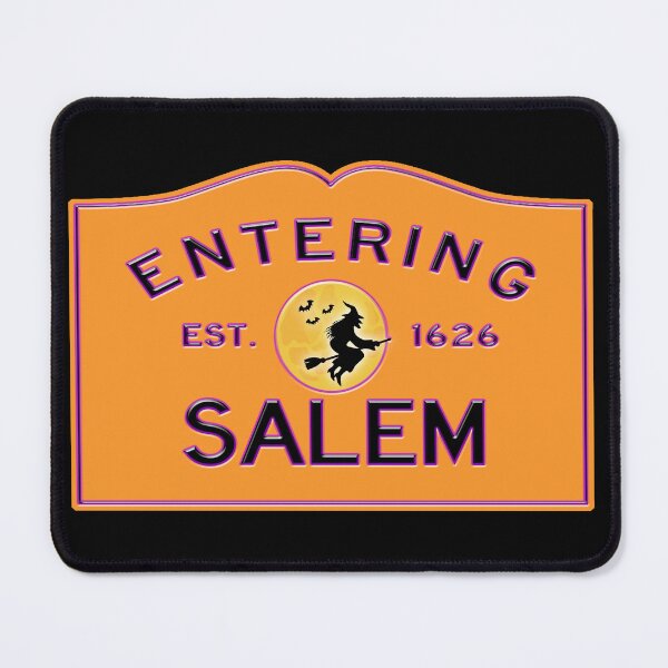 Item preview, Entering Salem Road Sign - Salem, Massachusetts - Witch In The Moon - Halloween Edition - Orange and Purple designed and sold by SouthShorePics.