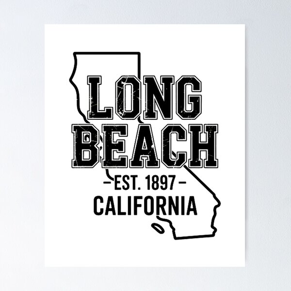 Item preview, Long Beach California Vintage Retro Coastal Typography 2025 designed and sold by someraargelia.