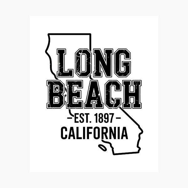 Item preview, Long Beach California Vintage Retro Coastal Typography 2025 designed and sold by someraargelia.