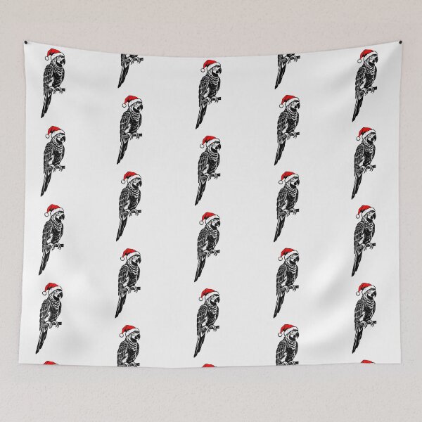 Item preview, Budgerigar with Christmas Hat Silhouette designed and sold by JollyCritters.