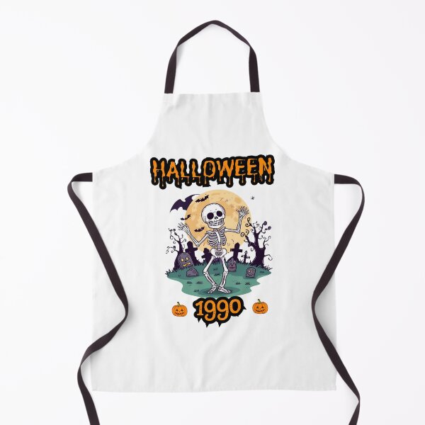 Item preview, Halloween Skeleton Dancing Under Full Moon With Grinning Pumpkins and Spooky Graveyard Scene designed and sold by KanDa-Shop.