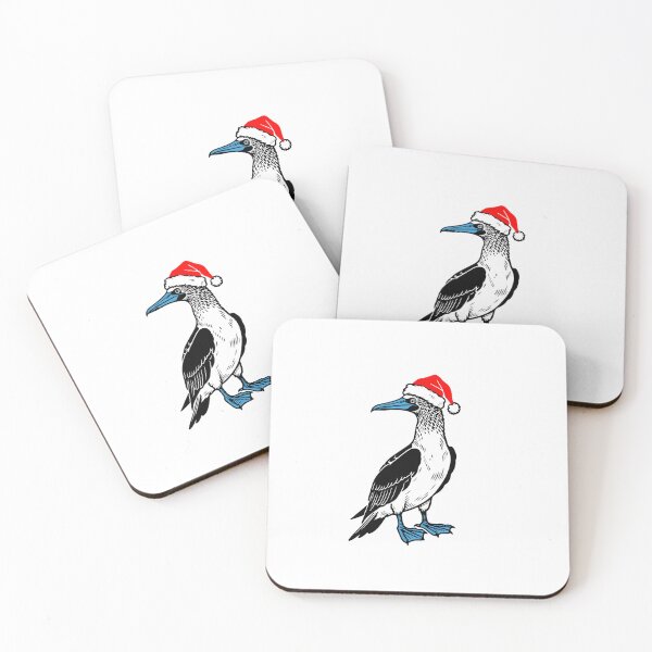 Item preview, Blue-footed Booby with Christmas Hat Silhouette designed and sold by JollyCritters.