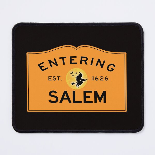 Item preview, Entering Salem Road Sign - Salem, Massachusetts - Witch In The Moon - Halloween Edition - Orange Background designed and sold by SouthShorePics.