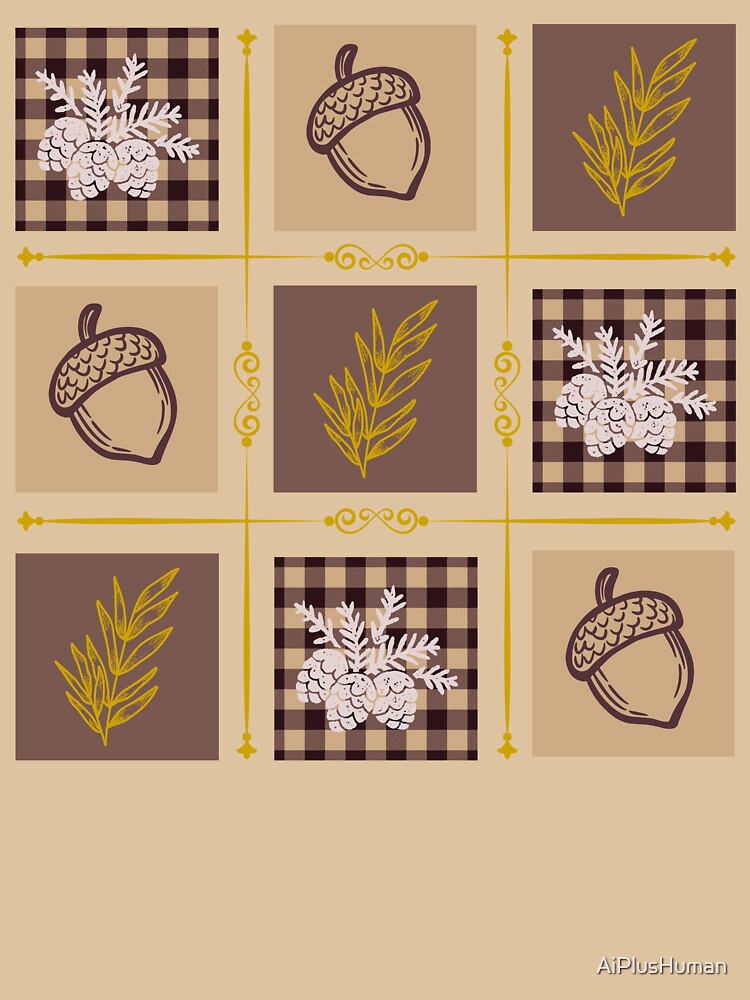 Imagen 6 de 6, Sudadera con capucha con la obra Brown Gold Plaid Warm Icons Glow, diseñada y vendida por AiPlusHuman.