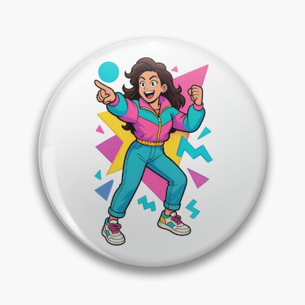Item preview, Rad 90s Vibes – Energetic Retro Girl Poster designed and sold by Vectorfever.