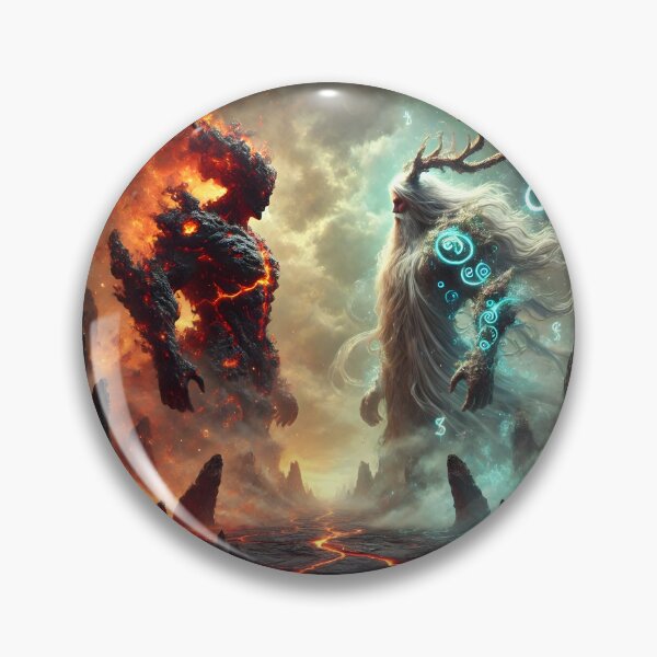 Item preview, "Freyr vs. Surtr – The Final Battle of Fire and Life | Ragnarok Norse Myth Art" designed and sold by Umbra666.