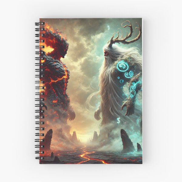 Item preview, "Freyr vs. Surtr – The Final Battle of Fire and Life | Ragnarok Norse Myth Art" designed and sold by Umbra666.