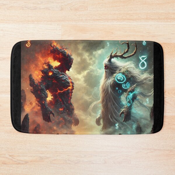 Item preview, "Freyr vs. Surtr – The Final Battle of Fire and Life | Ragnarok Norse Myth Art" designed and sold by Umbra666.