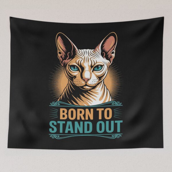 Item preview, Sphynx Cat - Born to Stand Out designed and sold by Vastingan.