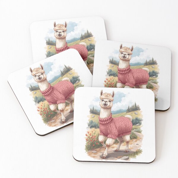 Item preview, Pretty Alpaca in Pink Sweater designed and sold by lovelywhimsyart.