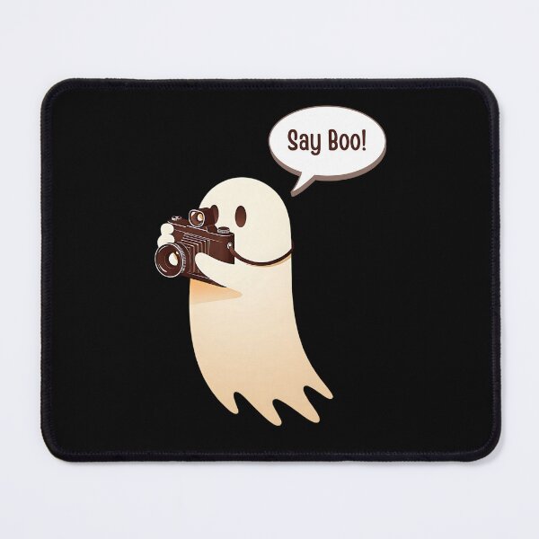 Item preview, Say Boo! – Retro Ghost Photographer with Vintage Camera Illustration designed and sold by Dino-Lune.
