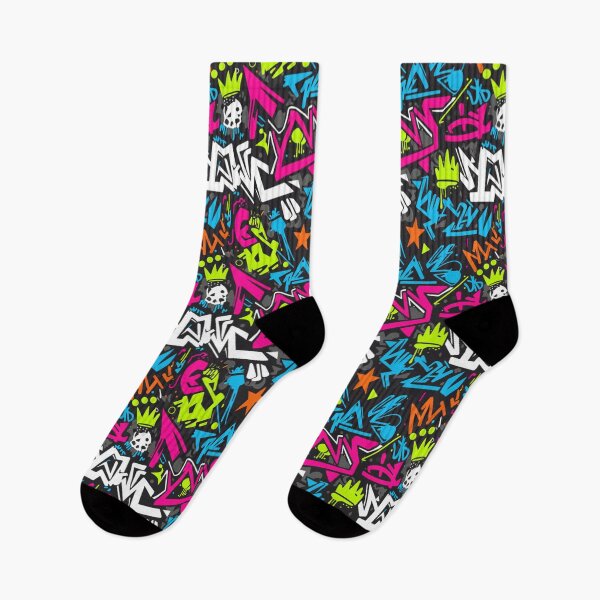 Item preview, Urban Neon Graffiti Pattern | Extravagant Street Art Print | Abstract Tagging Hip Hop and Skate Design designed and sold by DibuHumor.
