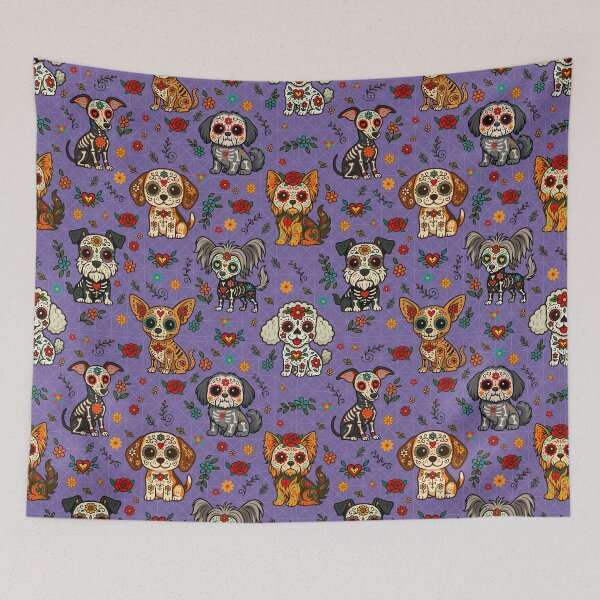 Item preview, Day of the Dead Dog Sugar Skull Pattern designed and sold by Ghost on Toast.