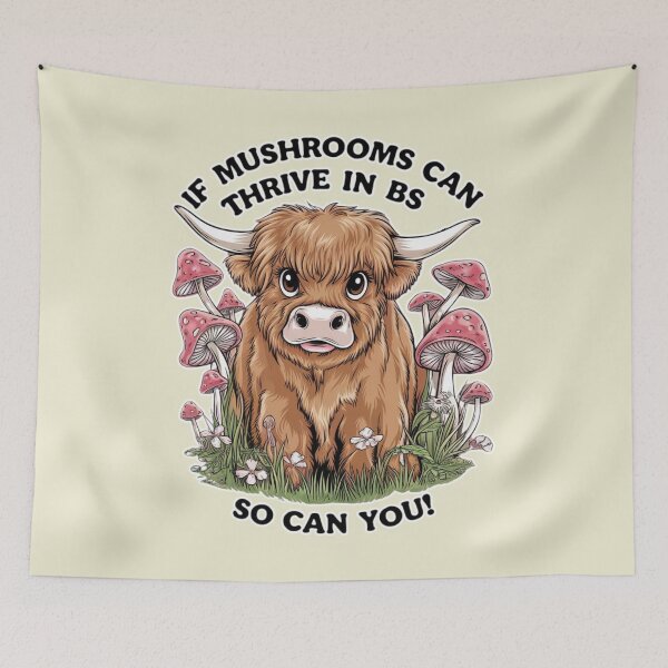 Item preview, The Highland Cow's Mushroom Wisdom designed and sold by RhondaLily.