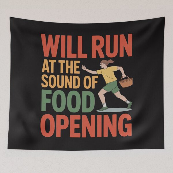 Item preview, Will Run at Food Opening - Funny Runner Marathon novelty designed and sold by Ikwalima.