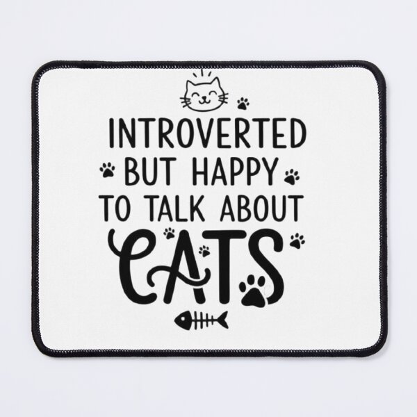 Item preview, Introvert Cat Lover Shirt | Funny Minimalist Quote - Happy To Talk About Cats Typography designed and sold by RainbowandNoon.