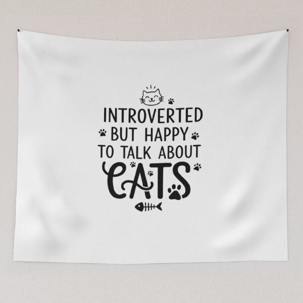 Item preview, Introvert Cat Lover Shirt | Funny Minimalist Quote - Happy To Talk About Cats Typography designed and sold by RainbowandNoon.