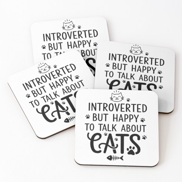 Item preview, Introvert Cat Lover Shirt | Funny Minimalist Quote - Happy To Talk About Cats Typography designed and sold by RainbowandNoon.