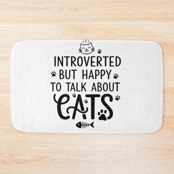Item preview, Introvert Cat Lover Shirt | Funny Minimalist Quote - Happy To Talk About Cats Typography designed and sold by RainbowandNoon.